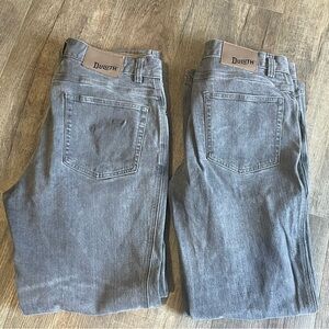Lof of 2 Pair Mens Duluth Flex Ballroom Relaxed Fit Gray Denim Jeans Size 32x32